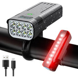 Matte Black USB Rechargeable Bike Light Set With Digital Display - Image 1