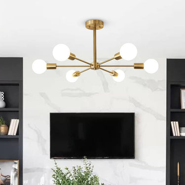 Mid-Century Semi Flush Sputnik Chandelier - Image 1