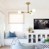Mid-Century Semi Flush Sputnik Chandelier - Image 3