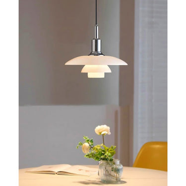 Milk Glass Chain Pendant Lamp With Adjustable Height - Image 2
