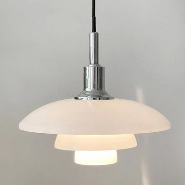 Milk Glass Chain Pendant Lamp With Adjustable Height - Image 4