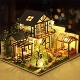 Miniature Wooden House Building Kit With Illuminated Interior - Image 6