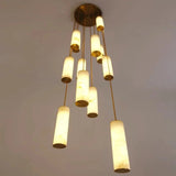 Modern Cascading Marble Staircase Chandelier With Bronze Hardware - Image 5