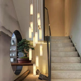 Modern Cascading Marble Staircase Chandelier With Bronze Hardware - Image 3