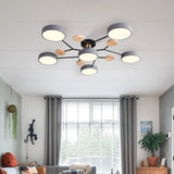 Modern Circular Ceiling Light With Wooden Accents - Image 11