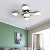 Modern Circular Ceiling Light With Wooden Accents - Image 15