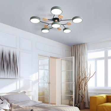 Modern Circular Ceiling Light With Wooden Accents - Image 17