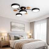 Modern Circular Ceiling Light With Wooden Accents - Image 2