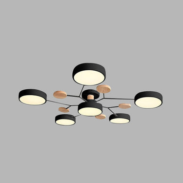 Modern Circular Ceiling Light With Wooden Accents - Image 6