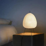 Modern Egg-Shaped Rice Paper Lantern Floor Lamp With Black Metal Frame - Image 2