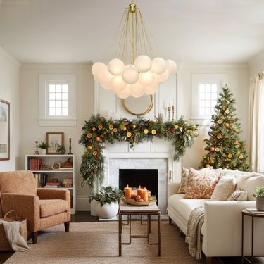 Modern Hanging Bubble Glass Cluster Chandelier With Adjustable Chain - Image 4