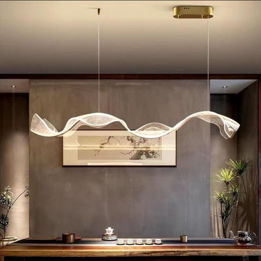 Modern Linear Wave Acrylic Pendant Chandelier - Image 1