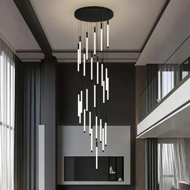Modern Long Chandelier With Vertical Cascade Design - Image 1