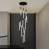 Modern Long Chandelier With Vertical Cascade Design - Image 2