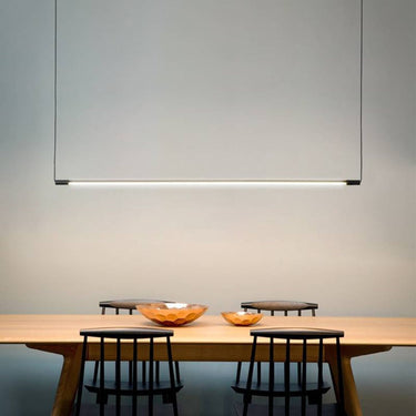 Modern Minimalist Black Metal Linear Pendant Light - Image 2