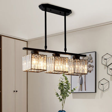 Modern Multi Head Island Chandelier With Glass Shades - Image 1