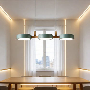 Modern Multi Light Cylinder Pendant Light With Wood Accents - Image 6