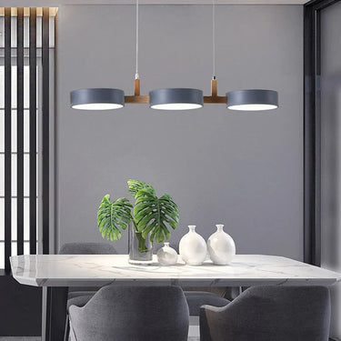 Modern Multi Light Cylinder Pendant Light With Wood Accents - Image 4