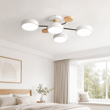 Modern Round Branch Ceiling Light With Wooden Accents - Image 2