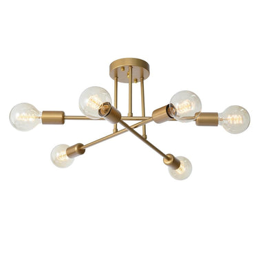 Modern Satin Gold Sputnik Chandelier - Image 3