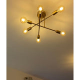 Modern Satin Gold Sputnik Chandelier - Image 4