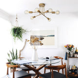 Modern Satin Gold Sputnik Chandelier - Image 7