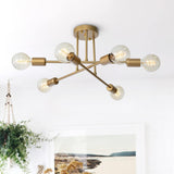 Modern Satin Gold Sputnik Chandelier - Image 8