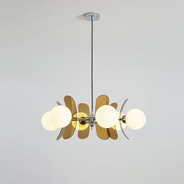Modern Sputnik Chandelier With Acrylic Petal Shades - Image 8