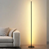 Modern Tall Slender Metal LED Floor Lamp With Warm Light - Image 1
