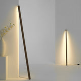 Modern Wooden Strip Floor Lamp With Remote Control - Image 1