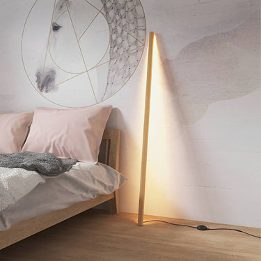 Modern Wooden Strip Floor Lamp With Remote Control - Image 2