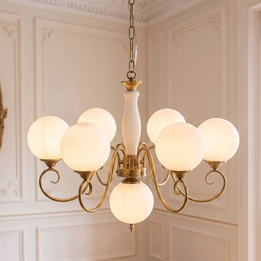 Multi-Arm Glass Chandelier With Spherical Globes - Image 21