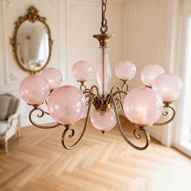 Multi-Arm Glass Chandelier With Spherical Globes - Image 4