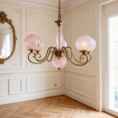 Multi-Arm Glass Chandelier With Spherical Globes - Image 5