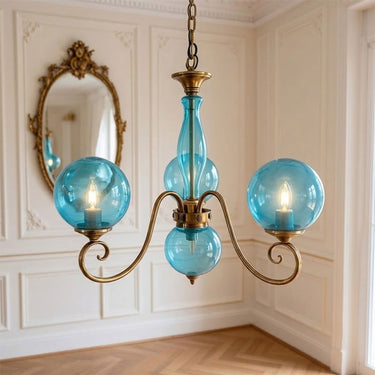 Multi-Arm Glass Chandelier With Spherical Globes - Image 6