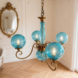 Multi-Arm Glass Chandelier With Spherical Globes - Image 9