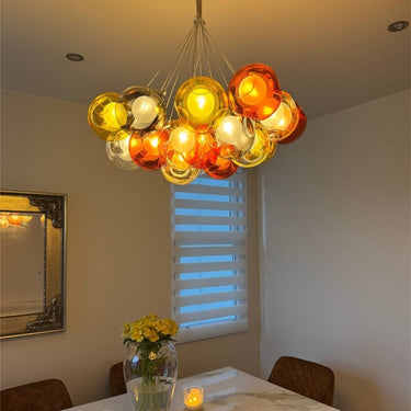Multi-Color Cluster Glass Ball Pendant Light - Image 1