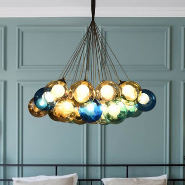 Multi-Color Cluster Glass Ball Pendant Light - Image 8