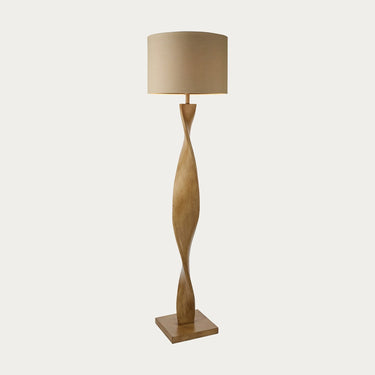 Oak Wood Twisted Floor Lamp - Image 1