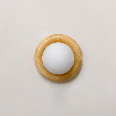 Onyx Wall Lamp With Marble Ring Design And Hand-Finished Body - Image 6