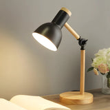 Pivoting Shade Task Table Lamp With Wooden Base - Image 3