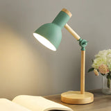 Pivoting Shade Task Table Lamp With Wooden Base - Image 4
