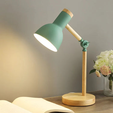 Pivoting Shade Task Table Lamp With Wooden Base - Image 4