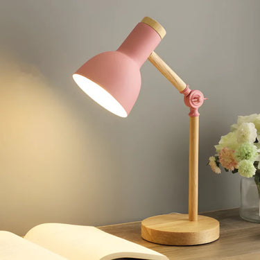 Pivoting Shade Task Table Lamp With Wooden Base - Image 5