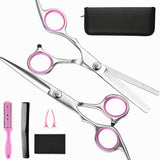 Professional Haircutting Scissors Set With Thinning Shears And Styling Accessories - Image 7