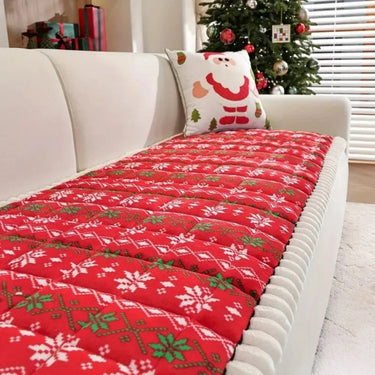 Quilted Christmas Sofa Cushion With Winter Design - Image 2