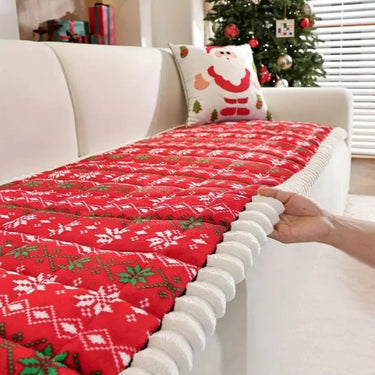 Quilted Christmas Sofa Cushion With Winter Design - Image 5