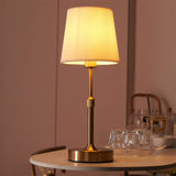 Rechargeable Telescopic Table Lamp With Pleated Fabric Shade - Image 1