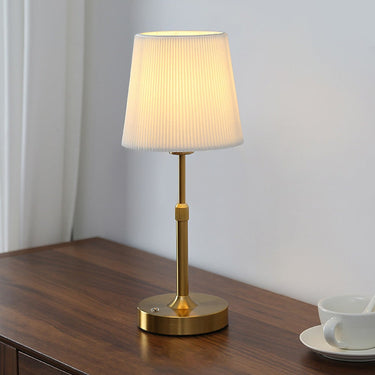 Rechargeable Telescopic Table Lamp With Pleated Fabric Shade - Image 4