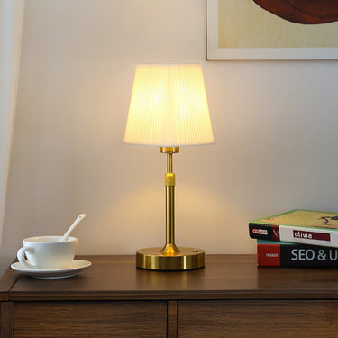 Rechargeable Telescopic Table Lamp With Pleated Fabric Shade - Image 3